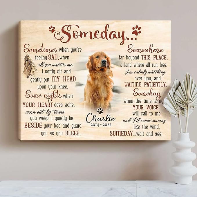 Benicee Shop Personalized Dog Memorial Gifts, Dog Memorial Frames For Pictures, Memorial Gift For Loss Of Dog, Pet Bereavement Gift, Pet Sympathy Gift, Dog Remembrance Gift 8x10 Inches