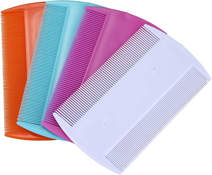 4pcs Lice Combs, Double Sided Pet Combs, Cat Dog Pet Grooming Fine Tooth Hair Combs