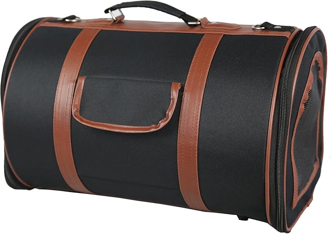 Pet Life ® Airline Approved Cynlider Fashion Pet Carrier - Airline Approved Travel Dog Carrier for Small Dogs and Cats