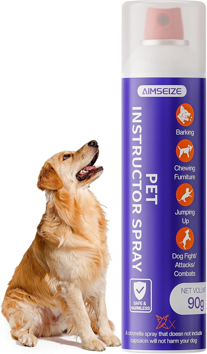 Dog Training Spray with Citronella: 90ml Humane Dog Corrector Spray for Barking, Jumping & Chewing, Dog Behavior Correction Spray for Medium & Large Dogs
