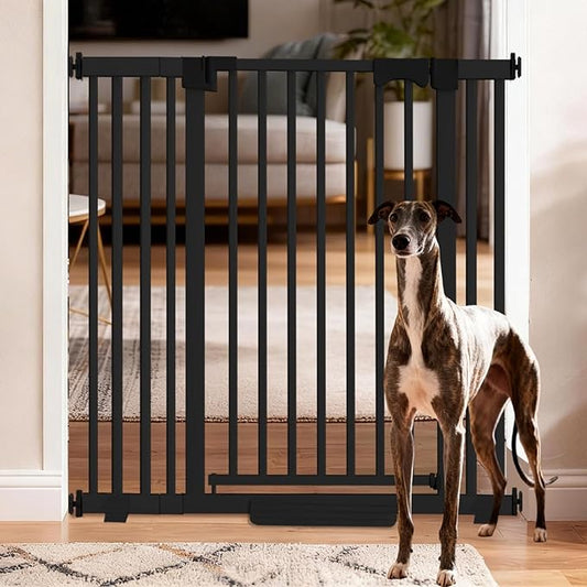 41 Extra Tall Dog/Pet Gate gate for Indoor,Heavy Duty Pressure Mount Baby Gate with Auto-Close & Walk Through,Adjustable Width 30-49.2 Inches, for Stairs, Doorways, Kitchen, Black