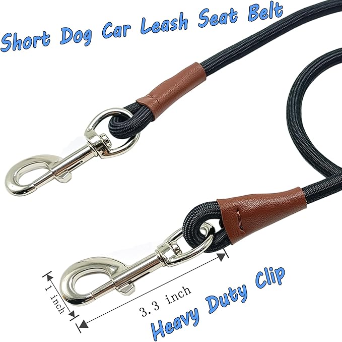 MayPaw Training Tie Down- Short Dog Tether Indoor- Strong Rope Dog Car Leash Seat Belt- 5 Sizes Vehicle Safety Restraint Lead for Small Medium Large Dogs (40 Inch)