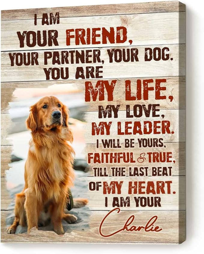 Benicee Shop Personalized Gifts For Loss Of Pet, Paw Prints Memorial Canvas, Gift For Deceased Pets, Waiting At The Door Photo Print, Dog Photo Gifts, Dog Memorial Frame