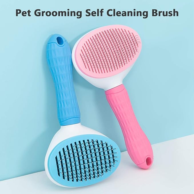Pet Grooming Brush Dogs Brush Cat Brush Dog Slicker Brush Self ing Brush Pet Shedding Tools Pet Comb for Dogs and Cat Gently Removes Loose Hair
