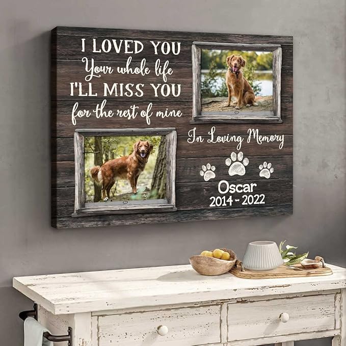 Benicee Shop Memorial Gifts For Dogs, Personalized Memorial Pet Gift Wall Art, Pet Sympathy Gift, Pets In Remembrance, Wall Decor 8x10 Inches