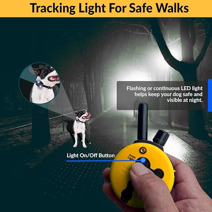 Educator E-Collar Humane Dog Training Collar with Remote - 100 Levels Safe Tapping Sensation Night Light Waterproof Rechargeable 3/4 Mile, includes Premium Finger Clicker for Small/Medium Dog, Yellow