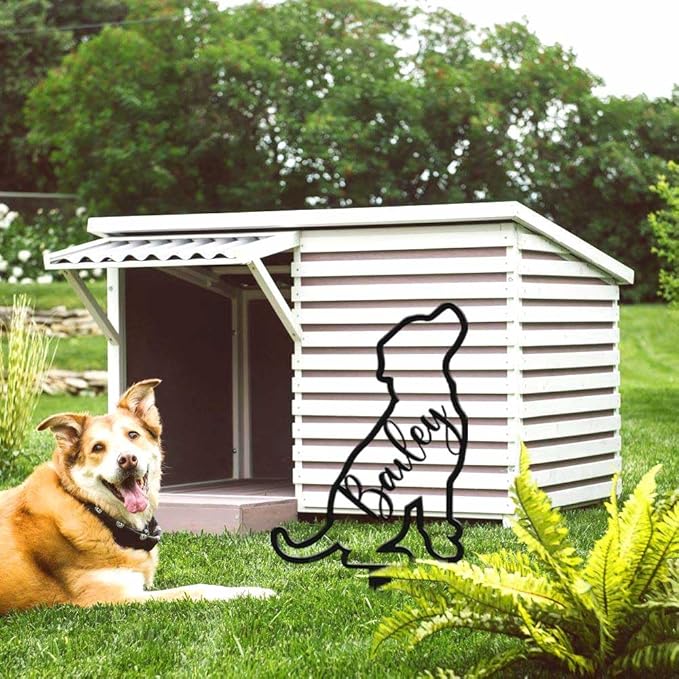 Custom Metal Pet Grave Markers Dog Memorial Plaque, Waterproof Dog Grave Markers Outdoor, Memorial Garden Decor for Loss of Beloved Pet, Personalized Sympathy Gift for Dogs