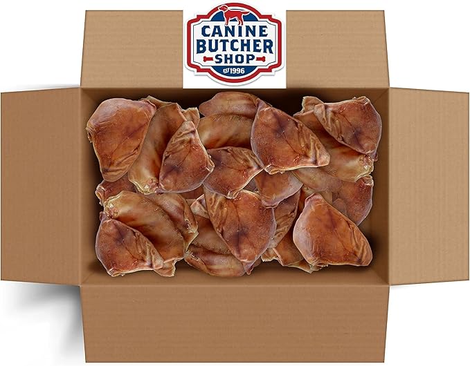 Pig Ears for Dogs, Always USA Made (30-Pack), All Natural, Sourced in USA Pig Ears, Digestible Pork Dog Chew Treat