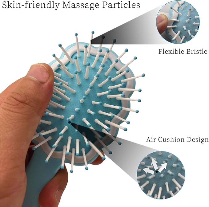 Gentle Cloud Air Cushion Brush Small Dogs Grooming with Gift Box, Fit for Yorkie, Shih Tzu, Pomeranian, Maltipoo, Maltese, Toy poodle, Puppy Essentials (Sky Blue)