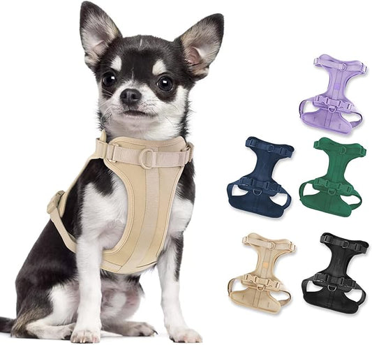 No Pull Lightweight Dog Harness: Adjustable Durable Breathable Mesh Pet Vest Harness with Soft & Comfortable Cushion, for Small Medium Large Dogs (XS, Sand Color)