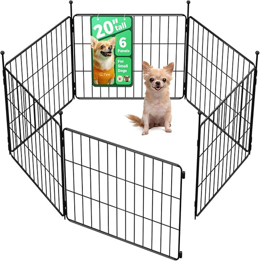 FXW MiniPaws Unleashed Dog Playpen, Expandable & Portable Design for Yard, RV Camping and Indoor Use, for Puppies and Small Dogs, 20-inch 6 Panels