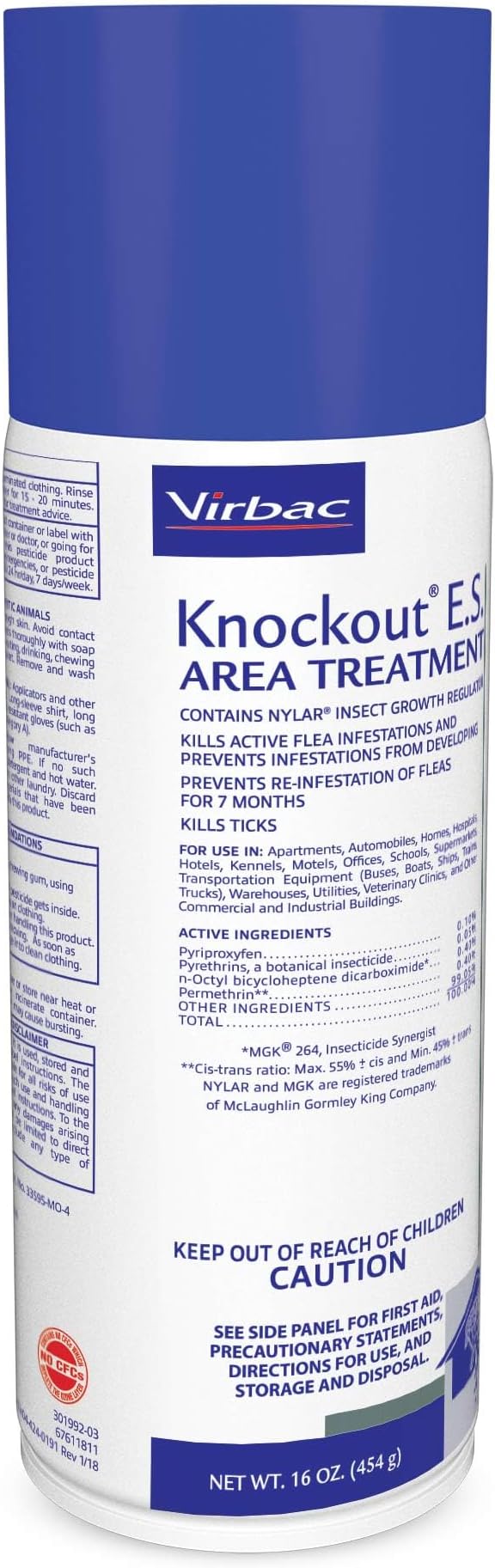 Virbac Knockout E.S. Area Treatment Carpet Spray, 16-Ounce