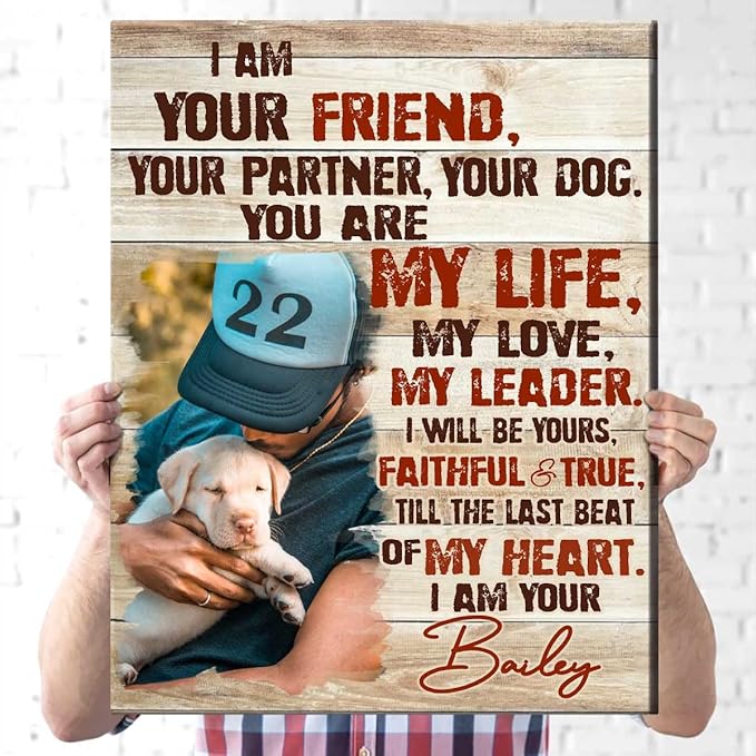 Benicee Shop Personalized Gifts For Loss Of Pet, Paw Prints Memorial Canvas, Gift For Deceased Pets, Waiting At The Door Photo Print, Dog Photo Gifts, Dog Memorial Frame