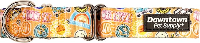 Downtown Pet Supply - Martingale Collar for Dogs - Dog Training Collar - Big, Wide & Thick Dog Collar - Escape-Proof, Weatherproof, Durable and Comfortable - Good Vibes - Extra Large Dog Collar