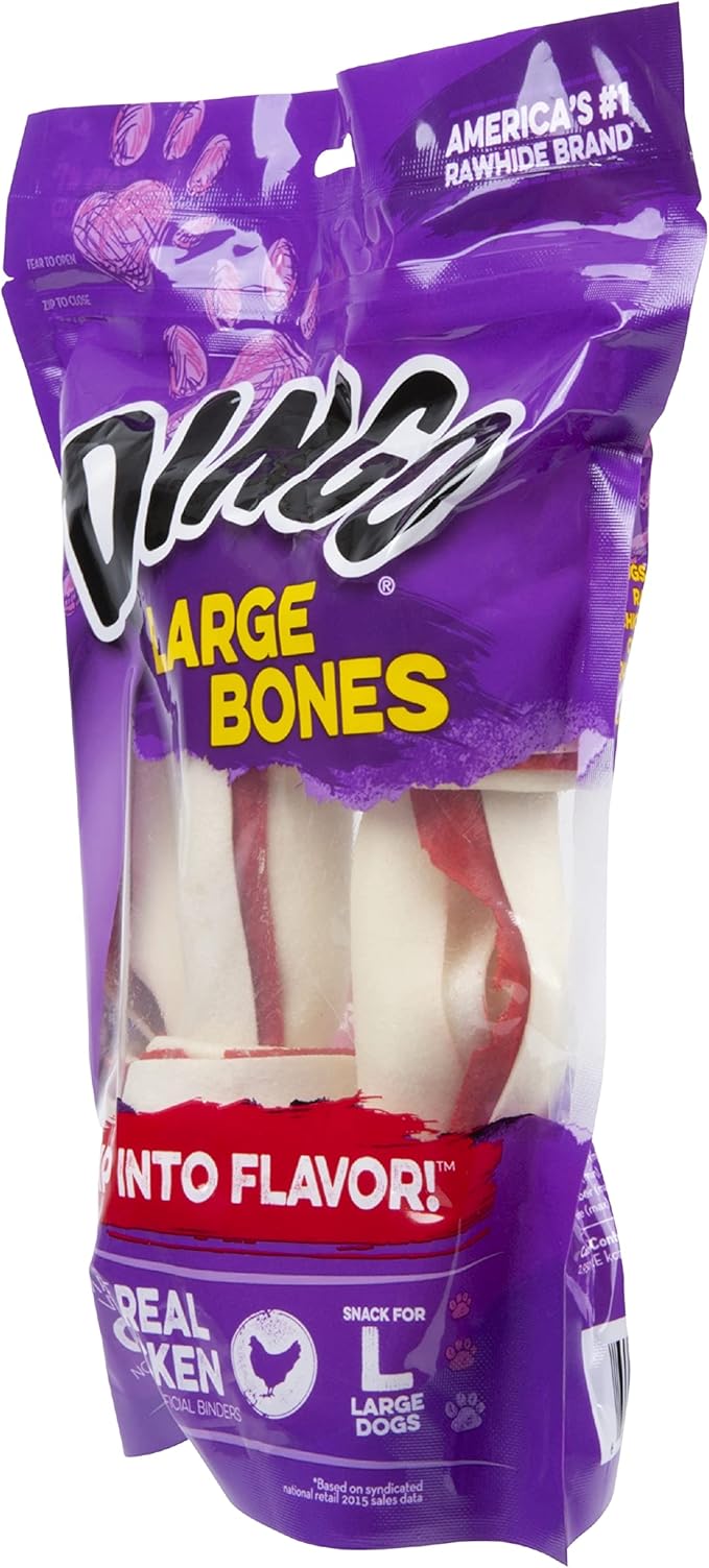 Dingo Rawhide Bone, Large, 3-Count