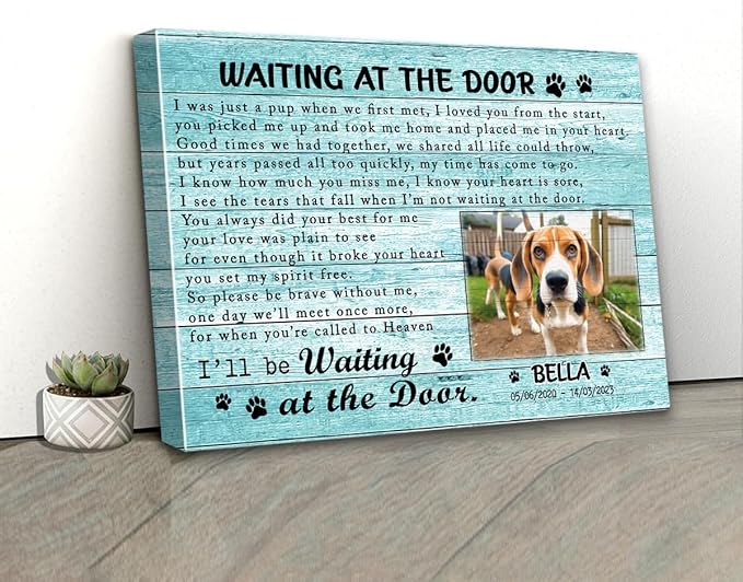 C80714 Funny Dog Memorial Canvas Gifts - Personalized Wall Art Decor With Sayings for Dog Lover Mom Dad - Custom Landscapes Canvas Name