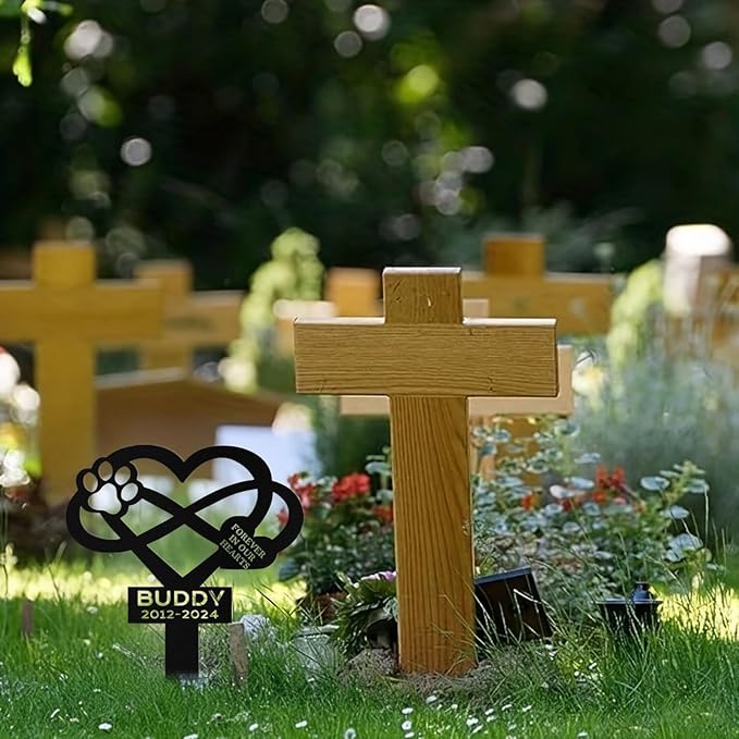 Custom Dog Grave Markers Outdoor, Personalized Pet Grave Marker Stake Dog Memorial, Outdoor Weatherproof Pet Cemetery Sign, Personalized Dog Memorial Gifts for Loss of Dog