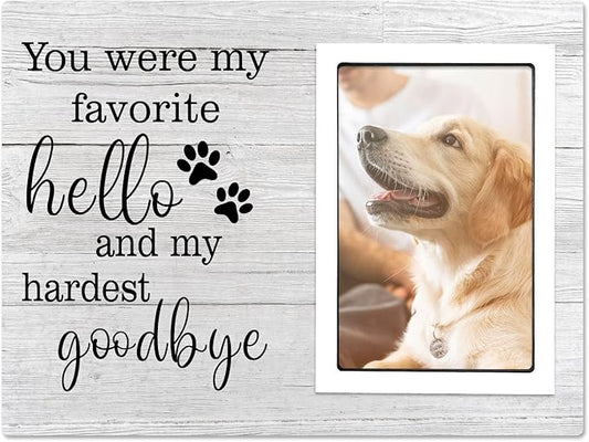 SteadStyle Dog Memorial Picture Frame, Sympathy Gift for Loss of Dog, Fits 5x7in Photo