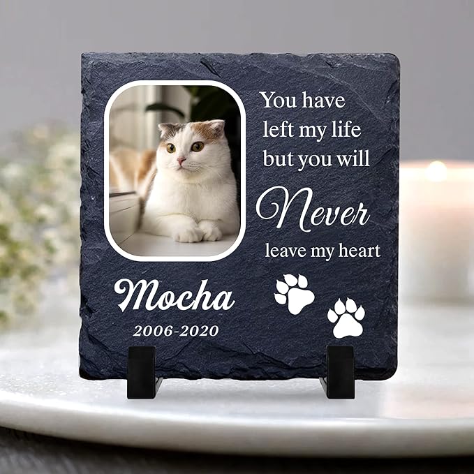 EDSG Personalized Dog Memorial Gifts for Loss of Dog Pet Memorial Gifts for Dogs Cats Memorial Stone Pet Loss Gifts Natural Slate Grave Plaque Pets Bereavement Gifts Loss of Pet Gift (Design 5)