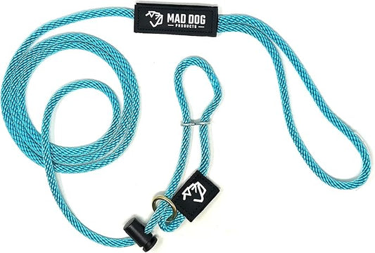 Mad Dog Products Easy Leader Dog Leash 1/4" x 15' Aqua Signature Rope - Made in USA