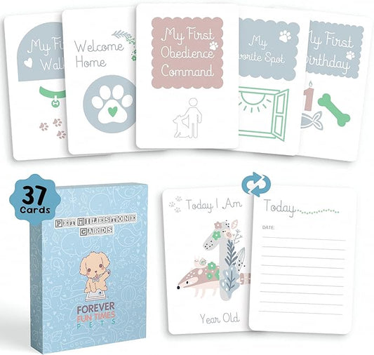 Pet Milestone Cards – Celebrate Your Pet’s Journey, Growth and Key Moments with Keepsake Cards - Perfect for Dogs, Cats, Puppies, and Kittens - Ideal as a Pet Adoption Gift, Pet Memory Book