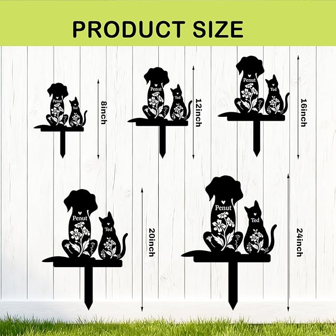 Custom Metal Dog Grave Marker Stake, Personalized Pet Headstones for Dogs, Outdoor Garden Pet Cemetery Metal Sign, Pet Memorial Gifts for Gogs, Dog Name Sign for Yard Cemetery