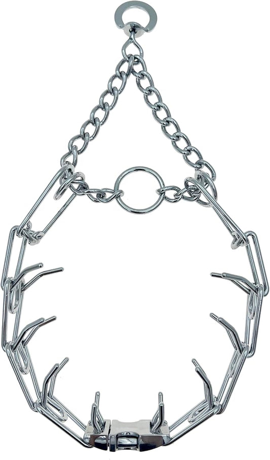 Adjustable Dog Ｎo Pull Ｃollar for Small Medium Large Dogs (Silver, M)