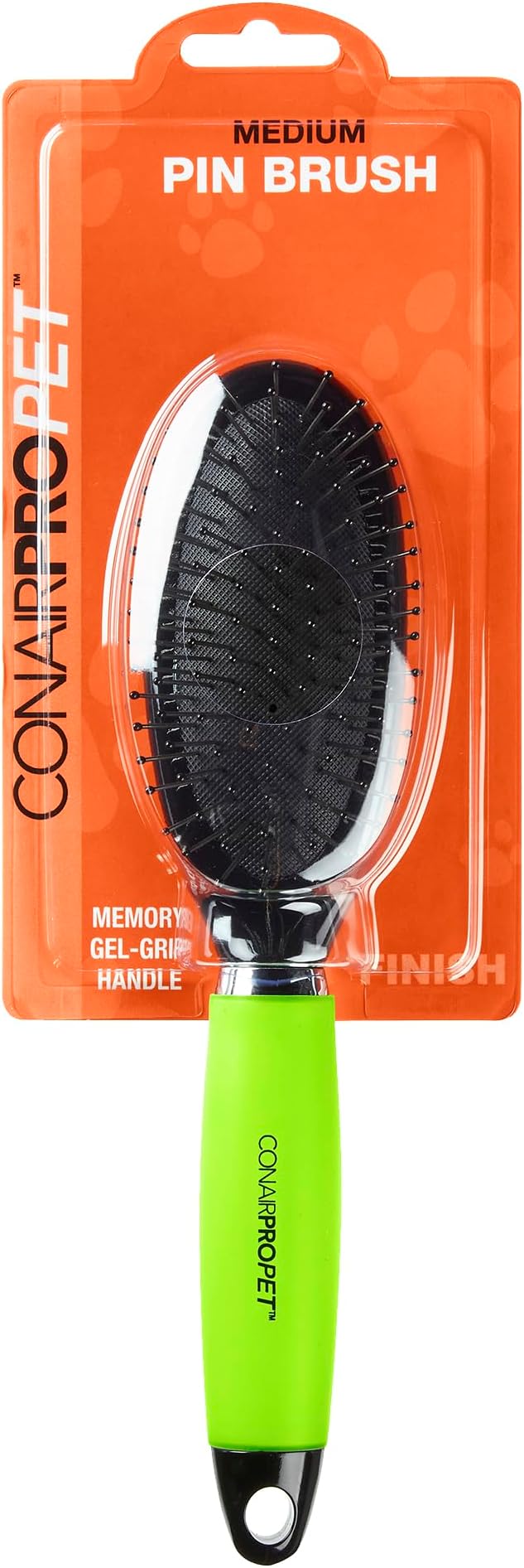 CONAIRPRO dog & cat - Medium Pin Brush - Dog Brush for Shedding, Stainless Steel Round Tip Pins with Memory Grip Gel, Ideal for Medium Breeds