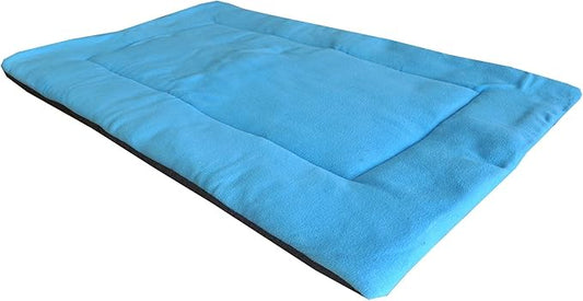 Downtown Pet Supply - Soft Fleece Nap Mat - Comfort Dog Bed or Cat Bed - Machine Washable Dog Crate Mat - Blue - 42 in x 27 in - Extra Large