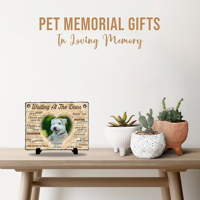 Pet Memorial Stone for Dogs | Personalized Rainbow Bridge Dog Memorial Stone for Remembrance Dog Passing Away Sympathy Gifts | Custom Garden Marker for Pet Lover