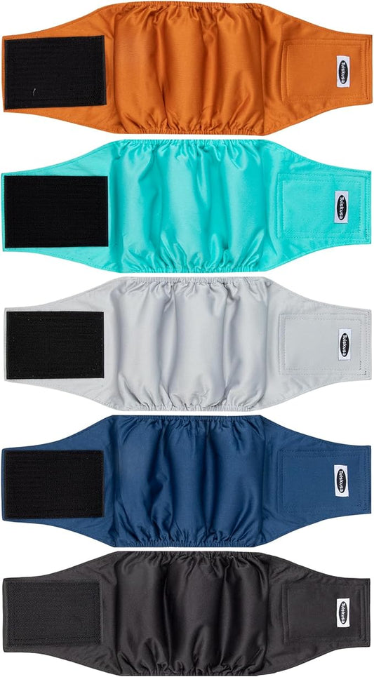 Male Dog Diapers, High Absorbing Dog Belly Bands for Male Dogs, Washable Reusable Dog Male Wraps(5 Pack) (X-Small, Solid Color 5-Pack)