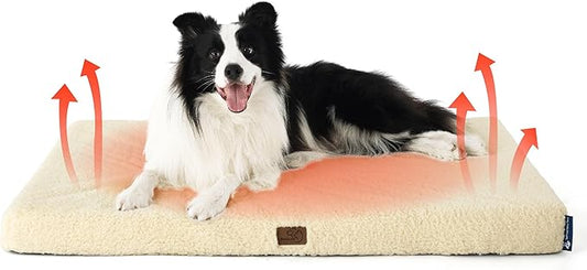 Bedsure Self Warming Dog Beds Large Sized Dog - Comfy Puppy Beds with Removable Washable Cover, Orthopedic Egg Crate Foam Pet Mat, Suitable for Pet Up to 65 lbs (Non Electric)