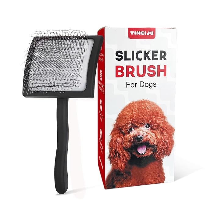Professional Pet Slicker Brush for Long Haired Dogs&Cats Large Grooming Tool for Dematting, Detangling, Removes Loose Fur,Suitable for Doodles,Poodles,Goldendoodle, Labradoodle, Long Thick Curly Coats