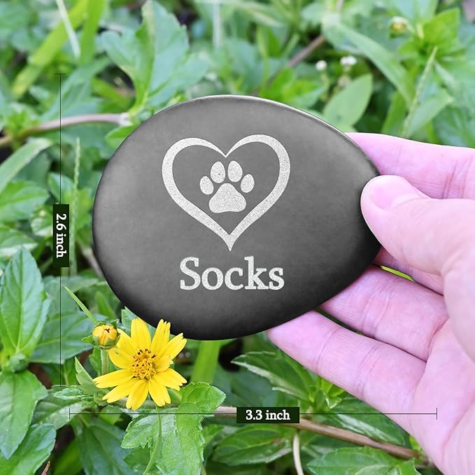Pet Memorial Stones - in Memory of Pet - Pet Loss Gifts - Pet Memorial Gifts - Loss of Dog Sympathy Gift - Pet Bereavement Gifts - Cat Memorial Gifts - Dog Memorial Gifts for Loss of Dog