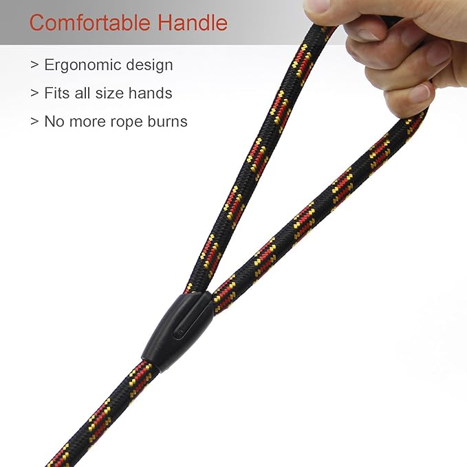 Coolrunner Durable Dog Slip Rope, 5 FT Training Leash, Strong Adjustable Pet Slipknot for Small Medium Dogs (10-80 lb) Black
