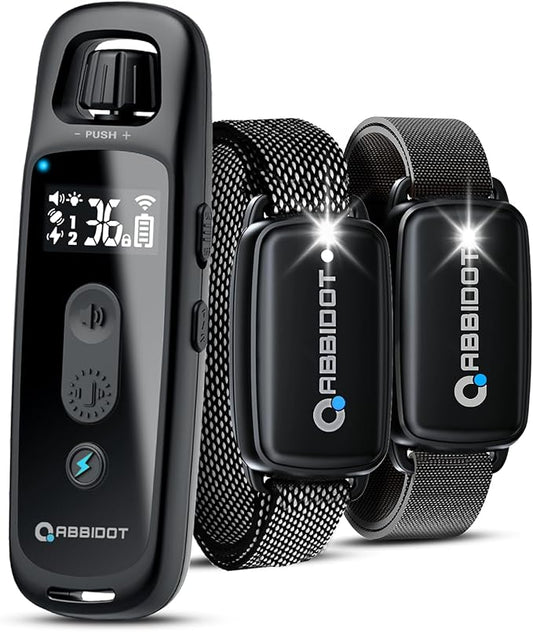 ABBIDOT Shock Collar for Dogs, 3300 FT Dog Training Collar with Remote, IPX7 Waterproof with 4 Training Modes, Rechargeable E-Collar for Small Medium Large Dogs (15-120 lbs)