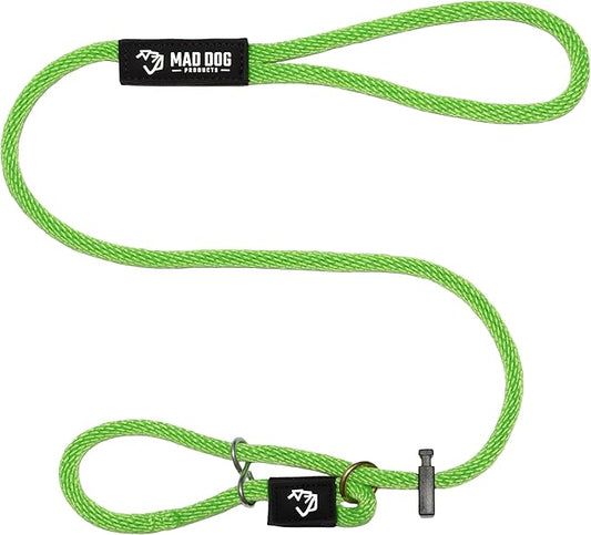 Mad Dog Products Easy Leader Dog Leash 1/2" x 10' Lime Signature Rope - Made in USA