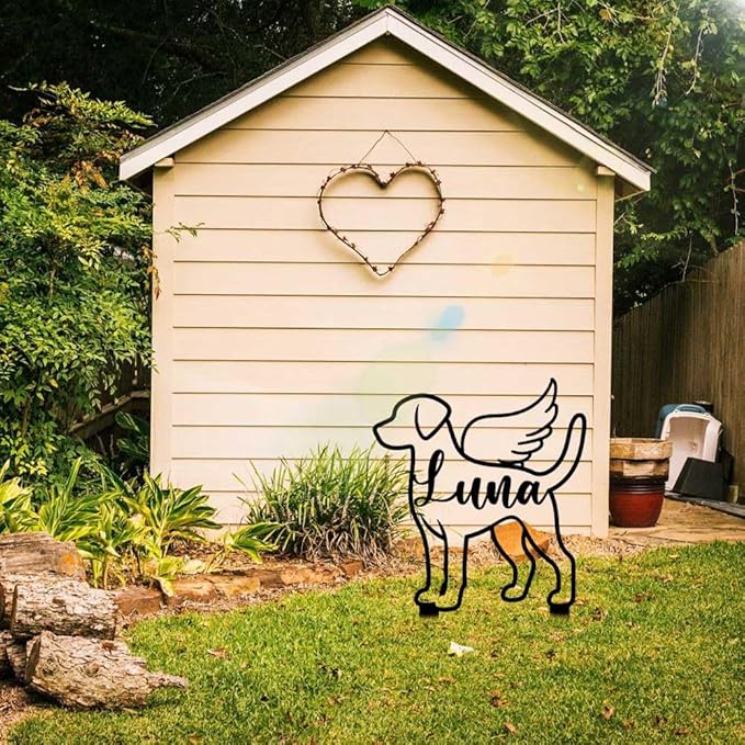 Custom Metal Pet Grave Markers Dog Memorial Plaque, Waterproof Dog Grave Markers Outdoor, Memorial Garden Decor for Loss of Beloved Pet, Personalized Sympathy Gift for Dogs