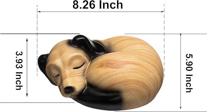 Pet Urns,Sleeping Resin Cremation Dog Urn, Dog Urns for Ashes, Small Animal Urn(Khaki)…