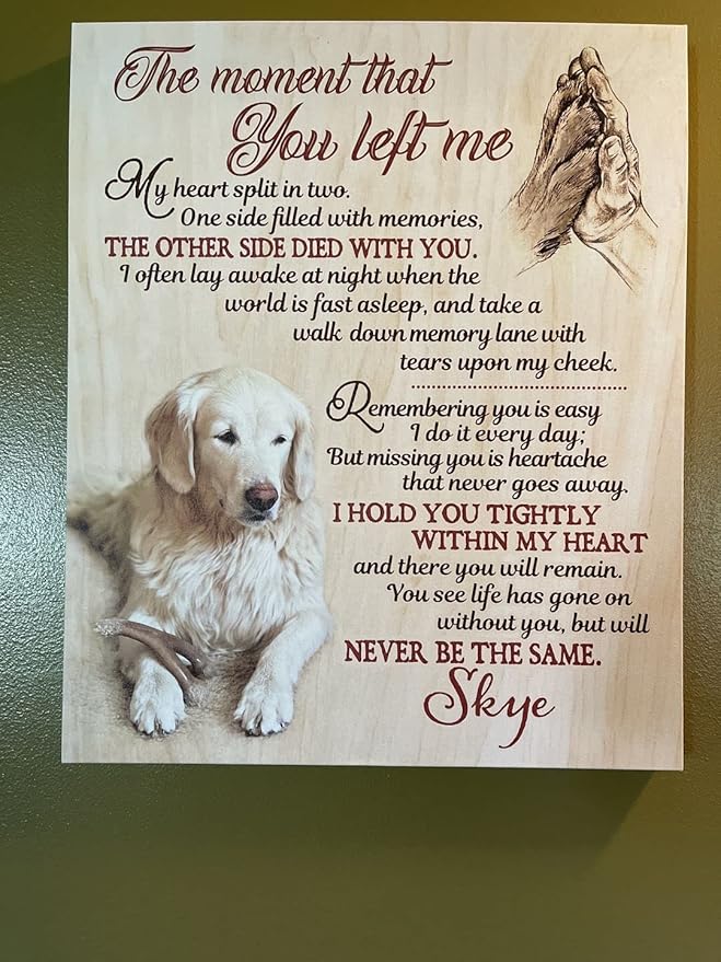 Benicee Shop Wall Art, Personalized Dog Memorial Art Print, 8x10 Inches, Handmade Pet Bereavement Gift