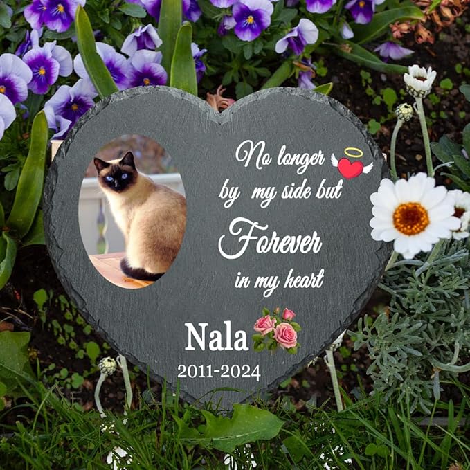 Pet Memorial Stone with Photo Outdoor, Pet Memorial Stone, Cat Memorial Stone, Pet Grave Marker Headstone, Personalized Pet Memorial Gift, Loss of Dog Cat Sympathy Gift