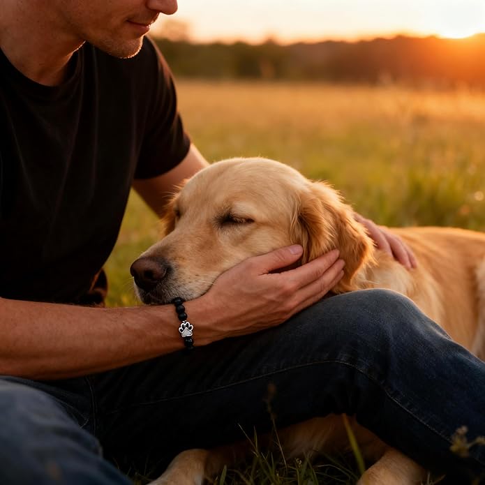 LINGYUAN Pet Memorial Gifts for Dogs Cats, Pet Memorial Bracelet, Remembrance Pet Loss Sympathy Gift for Cat Dog Lovers, Bereavement Gifts for Loss of Pet