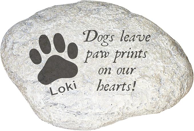 GiftsForYouNow Personalized Dogs Leave Paw Prints On Our Hearts 11.5 Inch Memorial Garden Stone