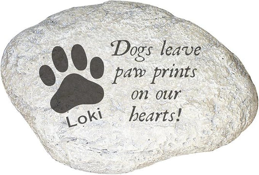 GiftsForYouNow Personalized Dogs Leave Paw Prints On Our Hearts 11.5 Inch Memorial Garden Stone