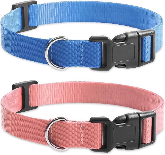 Modern Stylish Ecollar Replacement Strap, Nylon 3/4" Replacement Collar for Shock Collar with Quick Release Buckle, Adjustable Shock Collar Replacement Strap for Small Medium Large Dogs (Blue & Pink)