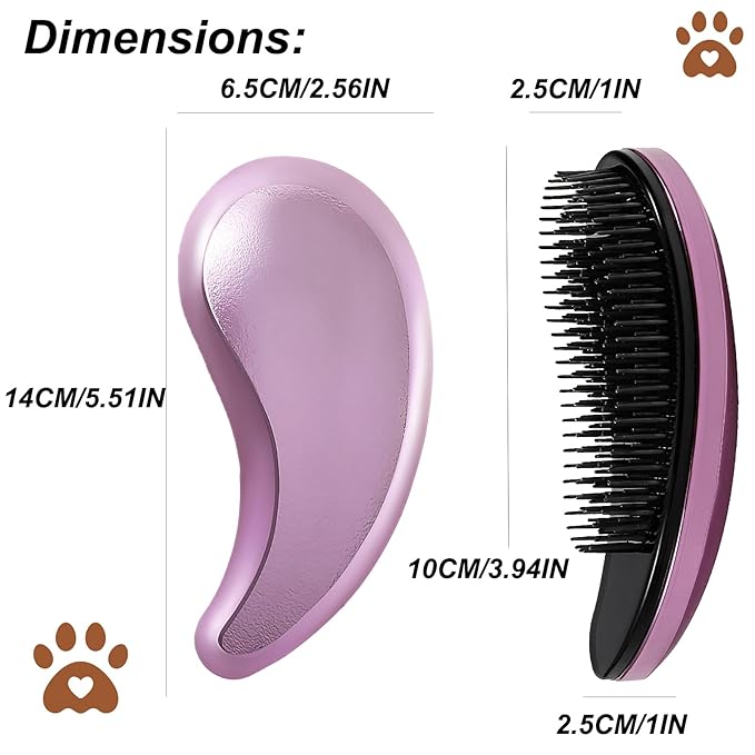 Puppy Brush, Soft Dog Brush for Grooming, Puppy Hair Remover Brush Comb, Grooming Tool for Poodles,Teddy, Yorkies, Maltese, Shih Tzu, Chihuahua, Rose Purple