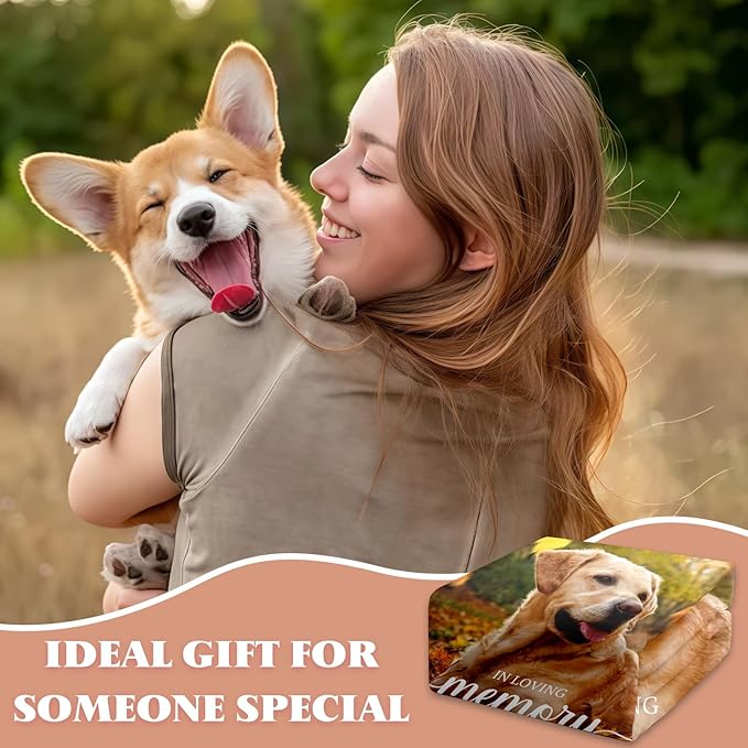 Pet Memorial Blanket Gift - Personalized Dog Memorial Blankets, Pet Sympathy Gifts for Loss of Dogs for Pets Lovers, Dog Bereavement Passing Away Gift, Custom Dogs Blanket (Y)
