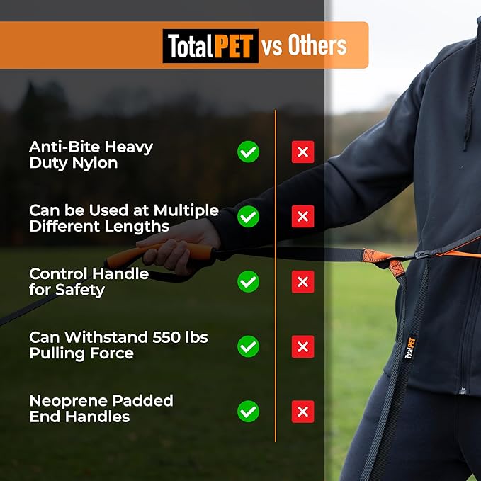 30ft Long Leash for Dogs - Long Line Dog Leash for Training Recall/Commands at Distance - Nylon, Heavy Duty - Ideal for Large & Small Breeds