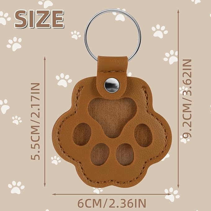 3 Pcs Dog Hair Keychain,Handmade Leather Paw Keepsake with Fur Storage for Dogs or Cat Ashes, Unique Sympathy Gift for Grieving Pet Owners, Memorial Keychain for Dog and Cat Lovers