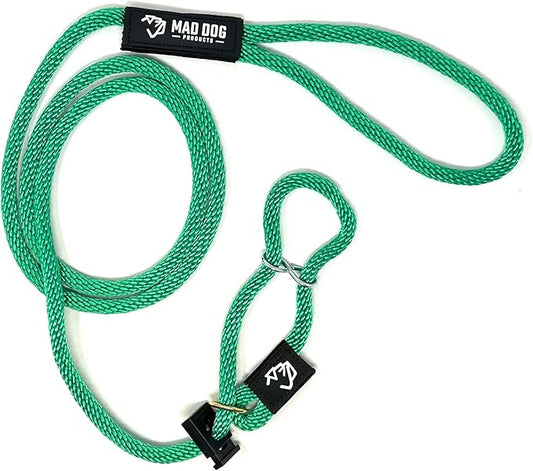 Mad Dog Products Easy Leader Dog Leash 1/2" x 6' Green Signature Rope - Made in USA